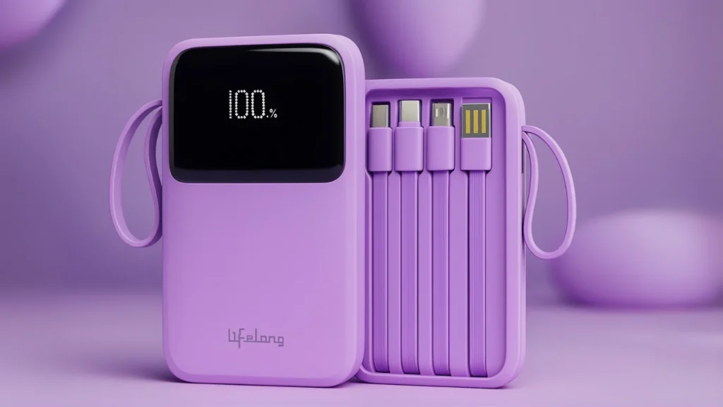 portable charger with built-in cable